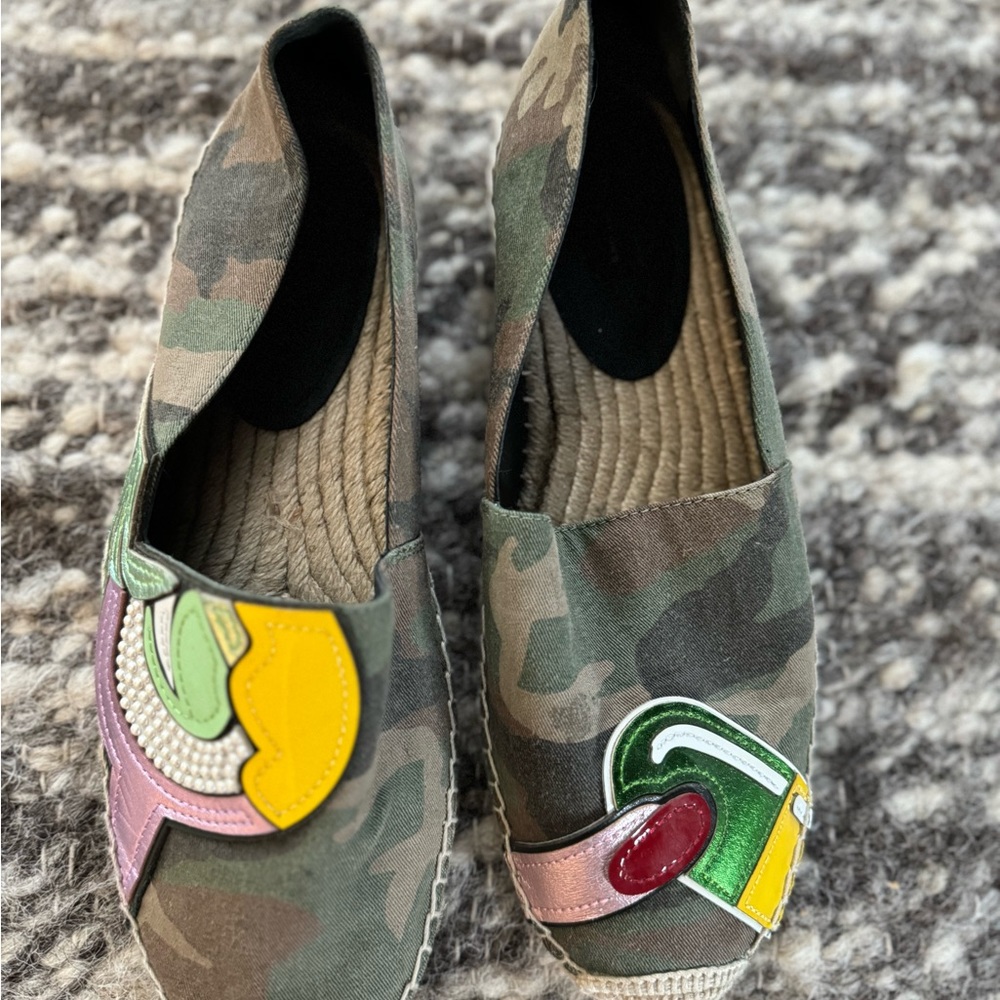Marc Jacobs Multicolor Camouflage Print Fabric And Leather Patchwork Espadrille - Picture 3 of 8
